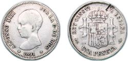 World Coins - Spain Kingdom 1891 