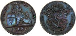 World Coins - Belgium Kingdom Leopold II 1907 1 Centime French text