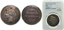 World Coins - France ND (1884-87) Jeton - Public Health &amp; Hygiene NGC MS 63