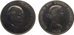 World Coins - Great Britain United Kingdom Elizabeth II 1965 1 Crown Death of Sir Winston Churchill, 1965