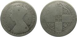 World Coins - Great Britain United Kingdom MDCCCLIX(1859) 1 Florin - Victoria (1st portrait; "Gothic" type) Silver (.925) Royal Mint (Tower Hill) 11.31g VF KM746.1 Sp3891-3901