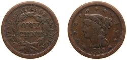Us Coins - United States Federal republic 1855 1 Cent "Liberty Head/Braided Hair Cent" Copper Philadelphia Mint (1574829) 10.46g VF KM 67