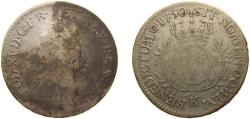 World Coins - France Kingdom 1730 K 1 Écu - Louis XV Silver (.917) Bordeaux Mint (361044) 29g VF Dy royales 1675 GadR 321 KM 486 Ciani 2117