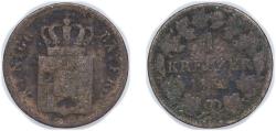 World Coins - Germany Kingdom of Bavaria German states 1859 1 Kreuzer - Maximilian II Billon (.166 silver) 0.65g F KM 858 AKS 156
