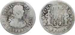World Coins - Mexico Spanish colony 1809 Mo TH ½ Real - Fernando VII Silver (.903) Mexico City Mint 1.6g F KM 73