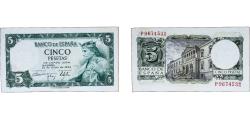 World Coins - Spain 1954 5 Pesetas Paper XF P 146