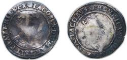 World Coins - Ireland ND (1605-1607) 1 Shilling - James I (Second Coinage) Silver 4.24g F Sp 6515 KM 14