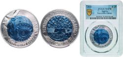 World Coins - Austria Second Republic 2010 25 Euro (Renewable Energy) Bimetallic: niobium centre in silver (.900) ring Vienna Mint (65000) 16.5g PCGS MS 70 Top Pop  KM 3189