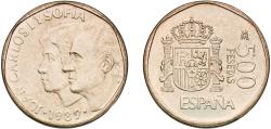 World Coins - Spain Kingdom 1989 M 500 Pesetas - Juan Carlos I Aluminium bronze (88.4% copper, 5% nickel, 5% aluminium, 1% iron, 0.6% manganese) Royal Mint of Spain (103861000) 12g UNC  KM 831
