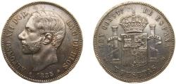 World Coins - Spain Kingdom 1885 *18-87 MSM 5 Pesetas - Alfonso XII (3rd portrait) Silver (.900) Madrid Mint (11802513) 25g AU KM 688