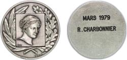 World Coins - France Fifth Republic 1979 Art Medal - MARS Silver plated bronze 53.46g UNC