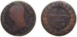 World Coins - France First Republic AN 8 (1799) AA 5 Centimes Copper Metz Mint 9.46g VF KM 640