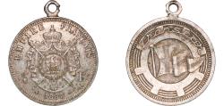 World Coins - France Second Empire 1865 Medal - porte-clés transports Transcar Silver plated bronze 24.98g VF