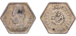 World Coins - Egypt Arab Republic of Egypt AH 1363 (1944)    2 Qirsh - Farouk Silver (.500) (50% Silver, 48% Copper & 2% Manganese) Pretoria Mint (32000000) 2.77g VF  KM 369 Schön 80 MHC 257