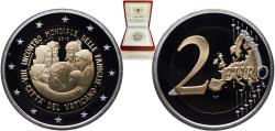 World Coins - Vatican City City State 2015 R 2 Euros - Francis (8th World Meeting of Families) Proof Bimetallic: nickel brass clad nickel centre in copper-nickel ring Rome Mint (12000) 8.5g PF