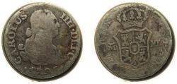 World Coins - Spain Kingdom 1795 M MF ½ Real - Carlos IV Silver (.806) Madrid Mint 1.37g VF KM 438.1