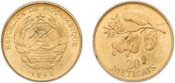 World Coins - Mozambique Republic 1994 20 Meticais Brass clad steel 7.08g UNC KM 118