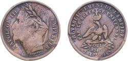 World Coins - France Second Empire 1852 Medal - Napoleon III (Rétablissement de l’empire) Copper 4.25g VF Damage