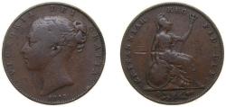 World Coins - Great Britain 1845 1 Farthing - Victoria (1st portrait) Copper Royal Mint (Tower Hill) (3225600) 4.72g VF KM725 Sp3950