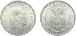 World Coins - Denmark 1972 S♥S 5 Kroner - Frederik IX Copper-nickel (2599000) 14.96g UNC KM 853 Schön 71