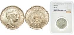 World Coins - Germany Kingdom of Prussia Second Empire 1911 A 2 Mark - Wilhelm II Silver (.900) (Ag 900, Cu 100) Berlin Mint (1181475) 11.11g NGC MS 63  KM 522 J 102 AKS 134 Neum 12