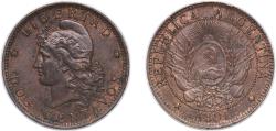 World Coins - Argentina Federal Republic 1891 2 Centavos Bronze (8050000) 9.9g AU KM 33