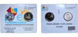 World Coins - Spain Kingdom 2014 Coin Cards -2 Euros proof  Gaudi, Silver Medal of the autonomos community of andalucia  (12000) PF