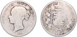 World Coins - Great Britain United Kingdom 1844 ½ Crown - Victoria (1st portrait; 1st type) Silver (.925) (1999000) 13g F KM 740 Sp 3885-3888