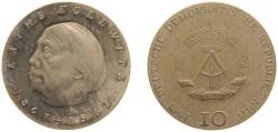 World Coins - Germany German Democratic Republic 1967 A 10 Mark (Käthe Kollwitz) Silver (.800) Berlin Mint (61940) 17g UNC KM 17 Schön 19 J 1519 AKS 52