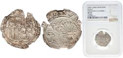 World Coins - Spain Kingdom (1497-1504) S 1 Real - Ferdinand V and Isabella I Silver (.931) Seville Mint 3.4g NGC AU 55 Cal 358 Aureo 408