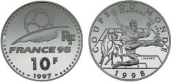 World Coins - France Fifth Republic 1997 10 Francs World Cup 98, Argentine