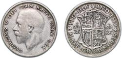 World Coins - Great Britain Kingdom 1929 Half / ½ Crown - George V (4th type) Silver (.500) Royal Mint (17632600) 13.83g VF KM 835 Sp 4037