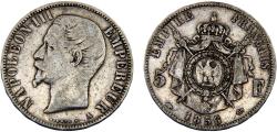 World Coins - France Second Empire Napoleon III 1856 A 5 Francs
