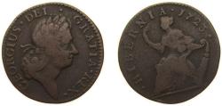 World Coins - Great Britain Kingdom of Ireland 1723 ½ Penny - George I Copper 6.7g VF Sp 6601 KM 117