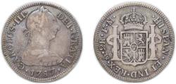World Coins - Mexico Spanish colony 1787 Mo FM 2 Reales - Carlos III Silver (.896) Mexico City Mint 6.6g VF KM 88a