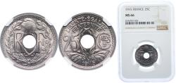 World Coins - France Third Republic 1915 25 Centimes (Dash under MES) Nickel (535227) 5g NGC MS 66 Franc 2014 170 Gad 1789 379 KM 867