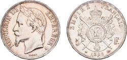 World Coins - France Kingdom 1868 A 5 Francs - Napoleon III Silver (.900) Paris Mint (6520459) 24.05g XF  Franc 2014 331 Gad 1789 739 KM 799