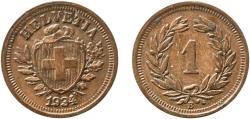 World Coins - Switzerland Federal State 1934 B 1 Rappen (Wreath; bronze) Bronze (95% copper, 4% tin, 1% zinc) Bern Mint (3000000) 1.51g XF  HMZ 2 1215 Divo/Tob19 326 KM 3 Schön 15 Y 18 Kahnt/Sc