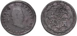 World Coins - Spain Kingdom 1817 J 8 Maravedis - Ferdinand VII (Jubia; 2nd portrait) Copper Jubia Mint 10.48g VF KM 491