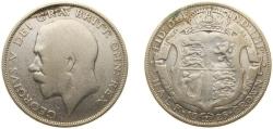 World Coins - Great Britain United Kingdom 1925 ½ Crown - George V (2nd type) Silver (.500) (1413400) 14.14g VF KM 818.1a KM 818.2 Sp 4021