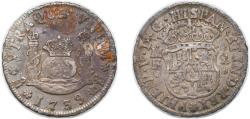 World Coins - Mexico Spanish colony 1739 MF 2 Reales - Felipe V Silver (.917) Mexico City Mint 6.68g XF KM 84