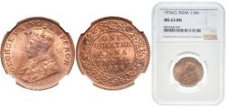 World Coins - India British Raj 1936 ¼ Anna - George V Bronze Calcutta Mint (227501000) 4.85g NGC MS 63  KM 512