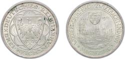World Coins - Germany - 1871-1948 Weimar Republic 1931 A 3 Reichsmark (Magdeburg) Silver (.500) (100000) 15.02g UNC KM 72