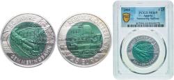 World Coins - Austria Second Republic 2004 25 Euro (Semmering Alpine Railway) Bimetallic: niobium centre in silver (.900) ring Vienna Mint (50000) 17.15g PCGS MS 69  KM 3109