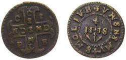 World Coins - Italy Italian states 17th Century Medal - Montecassino Abbey Copper 2.06g XF