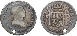 World Coins - Guatemala Spanish colony 1819 NG M 1 Real - Fernando VII Silver (.896) Guatemala City Mint 3.26g VF Holed KM 66