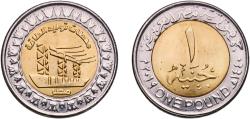 World Coins - Egypt Arab Republic of Egypt 2019 (AH1440)  1 Pound (Power Stations) Bimetallic: brass plated steel centre in nickel plated steel ring Cairo Mint (40000000) 8.43g BU  KM 1043