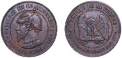 World Coins - France Second Empire 1870 Satirical Token - Napoleon III (Defeat of Sedan) Bronze 13g AU