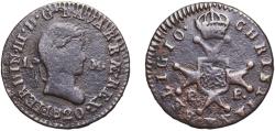 World Coins - Spain Kingdom of Navarre Kingdom of Navarre Spanish states 1820 PP 1 Maravedi - Fernando VII (laureated head) Copper Pamplona Mint 1.94g VF Cal 1653 Aureo 35