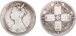 World Coins - Great Britain United Kingdom 1878 1 Florin - Victoria (1st portrait; 'Gothic' type) Silver (.925) (1786600) 10.7g VF KM 746